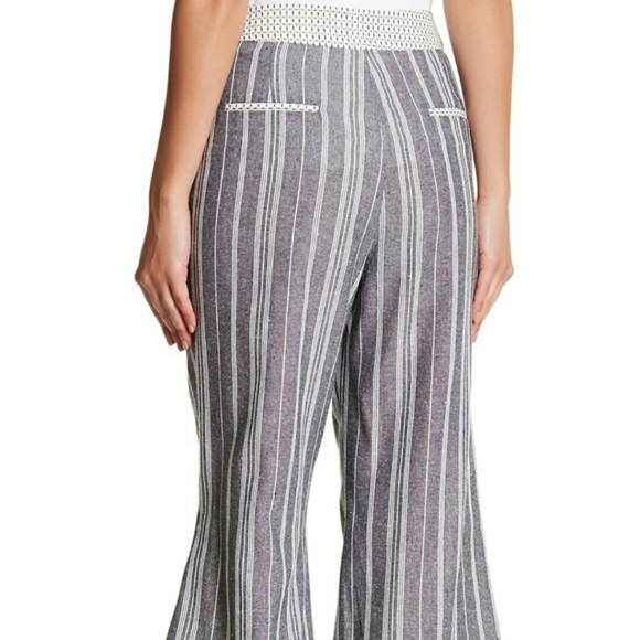 ENGLISH FACTORY Stripe Linen Blend Wide Leg Pants - Picture 2 of 11